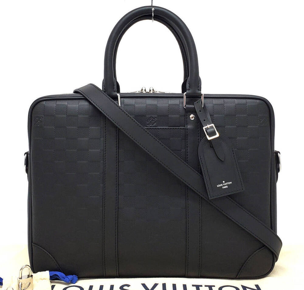 Louis Vuitton Infini Briefcase Voyage PDV Shoulder Business Handbag Black